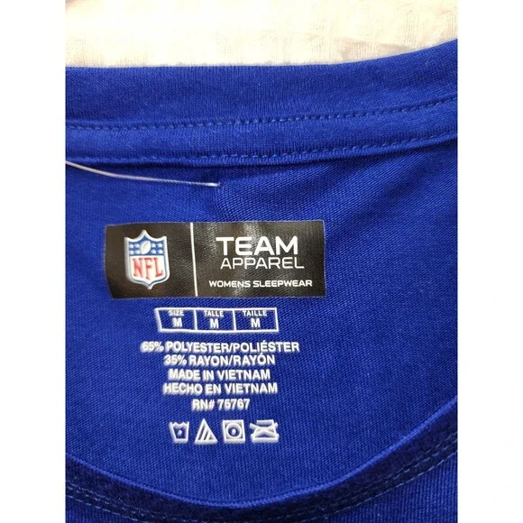 NFL Team Apparel Tshirt Womens Size Medium New York Giants Short Sleeve Blue - Picture 3 of 5